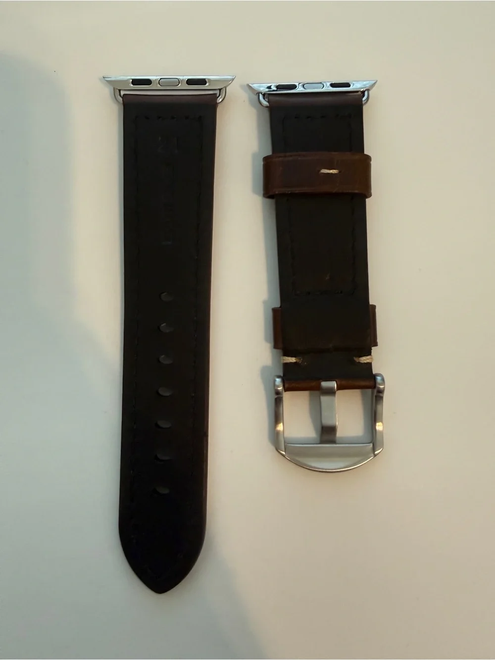 Brand New Replacement Apple Leather Watch Strap Band - Black and Brown